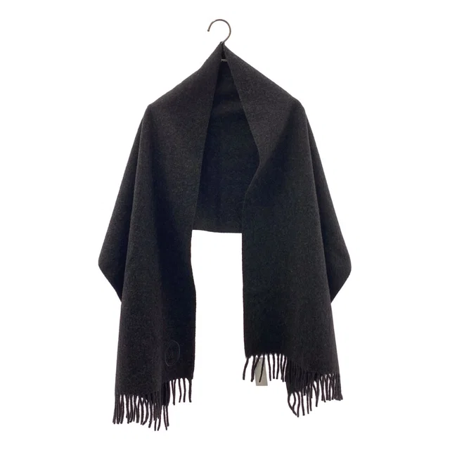 Dior Logo Fringe Large Scarf Dark Brown in Brown Cashmere from The Reluxe