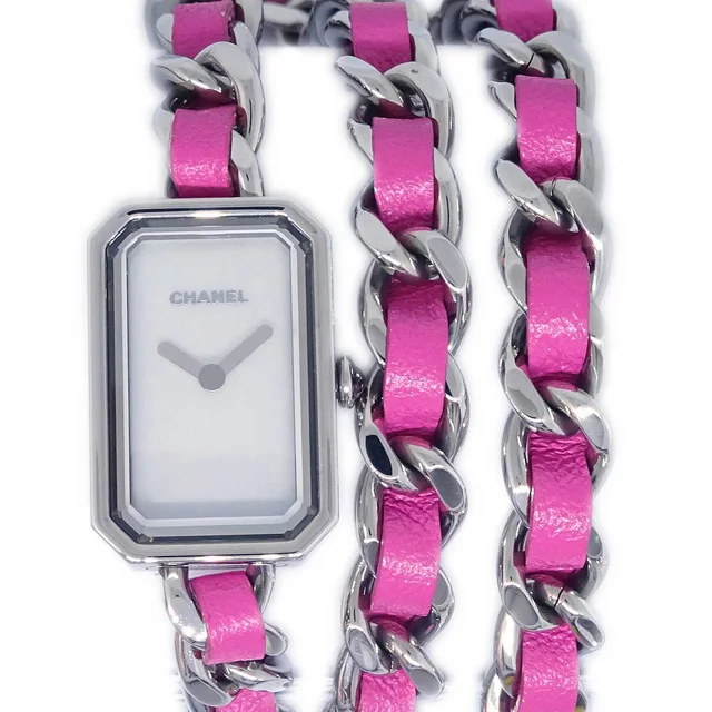 Chanel H4557 Premiere Rock Pop Quartz Watch Silver SS in Silver Leather from AMORE Vintage Tokyo