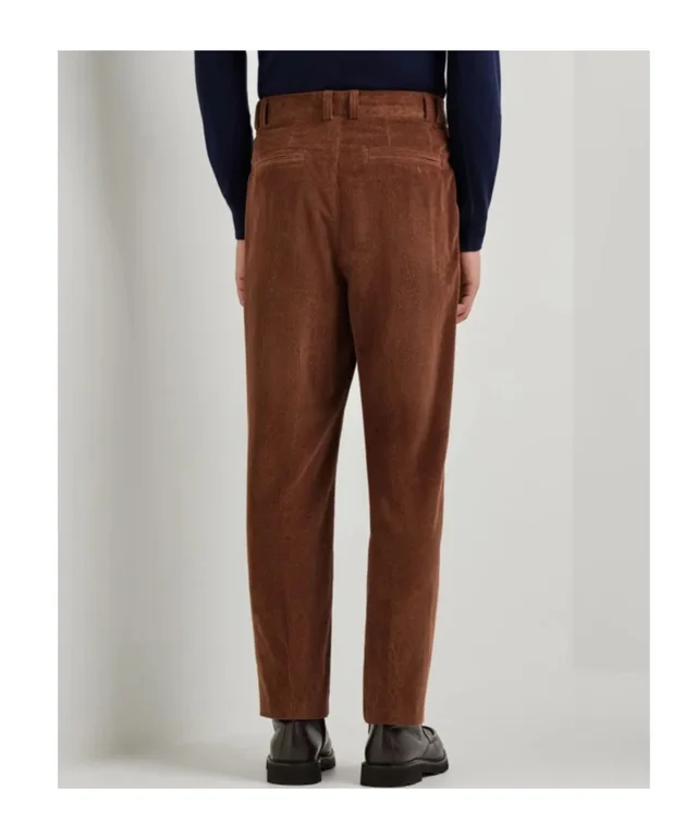 Canali Brown cotton corduroy pants with two pleats, photo 2 of 2 from SENSER