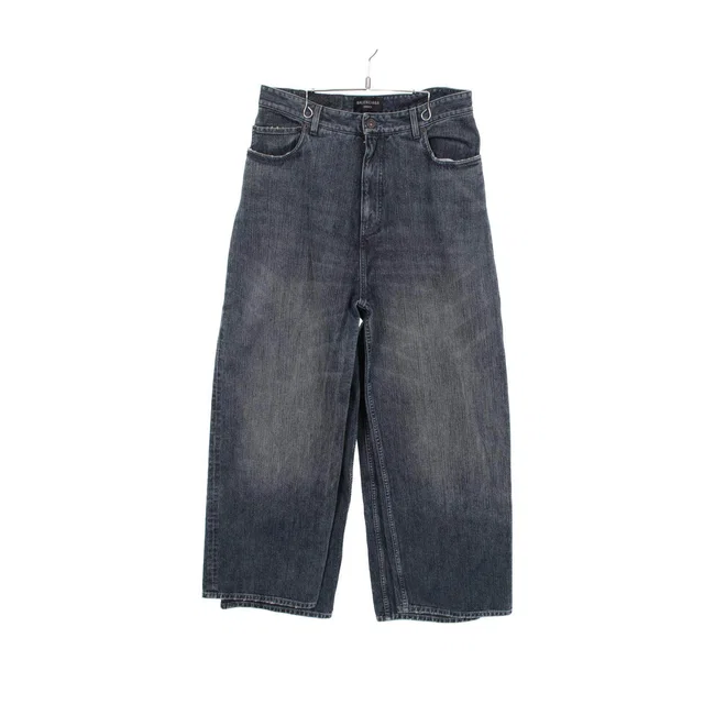 Balenciaga DOUBLE SIDE PANTS Cotton Denim Pants in Denim from LuxUness