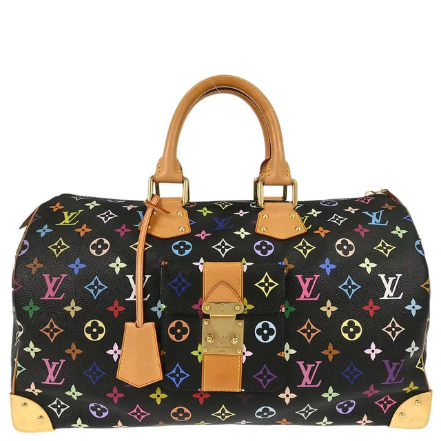 Louis Vuitton 2013 Black Monogram Multicolor Speedy 40 Handbag M93217 in Black Canvas from AMORE Vintage Tokyo