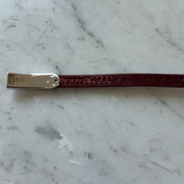 Tod's Burgundy Leather & Sterling Silver Wraparound Bracelet in silver|red|gray Leather from Poshmark, photo 9 of 13