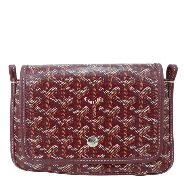 Goyard Plumet Chevron Print Canvas Clutch Shoulder Bag Burgundy in Burgundy Canvas from Dallas Designer Handbags