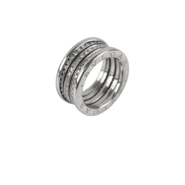 Bvlgari B.zero1 three band full diamond white gold Ring Sz 56 in White from The Purse Affair