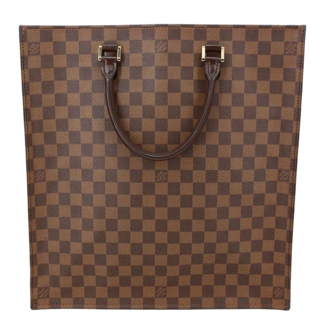 Louis Vuitton Sac Plat MM Damier Ebene Tote Bag Brown in Brown Canvas from Dallas Designer Handbags