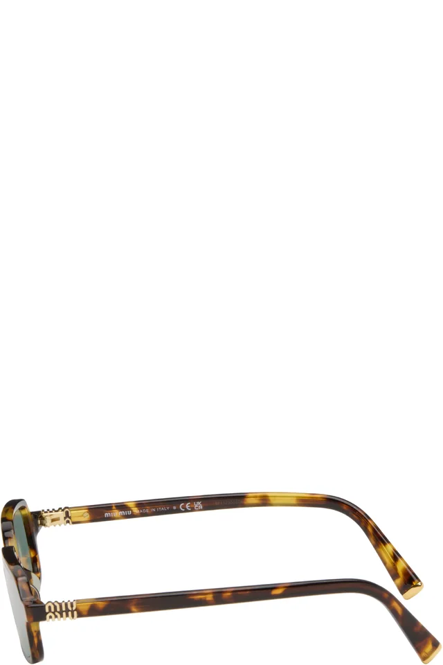 Miu Miu Eyewear Brown 'Miu Regard' Sunglasses, photo 3 of 4 from SSENSE