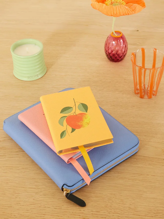 SMYTHSON Apple Chelsea printed textured-leather notebook in Orange, photo 2 of 2 from NET-A-PORTER (Canada)