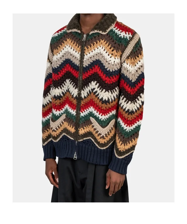 Sacai colorful knit jacket, photo 2 of 4 from SENSER
