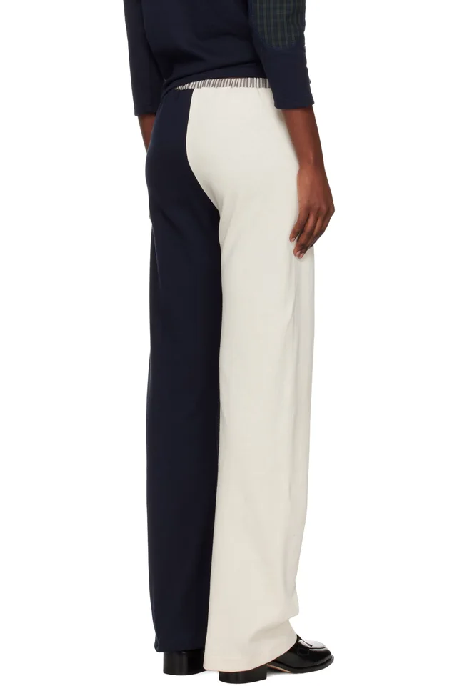 SC103 Navy & White Viola Lounge Pants, photo 3 of 4 from SSENSE