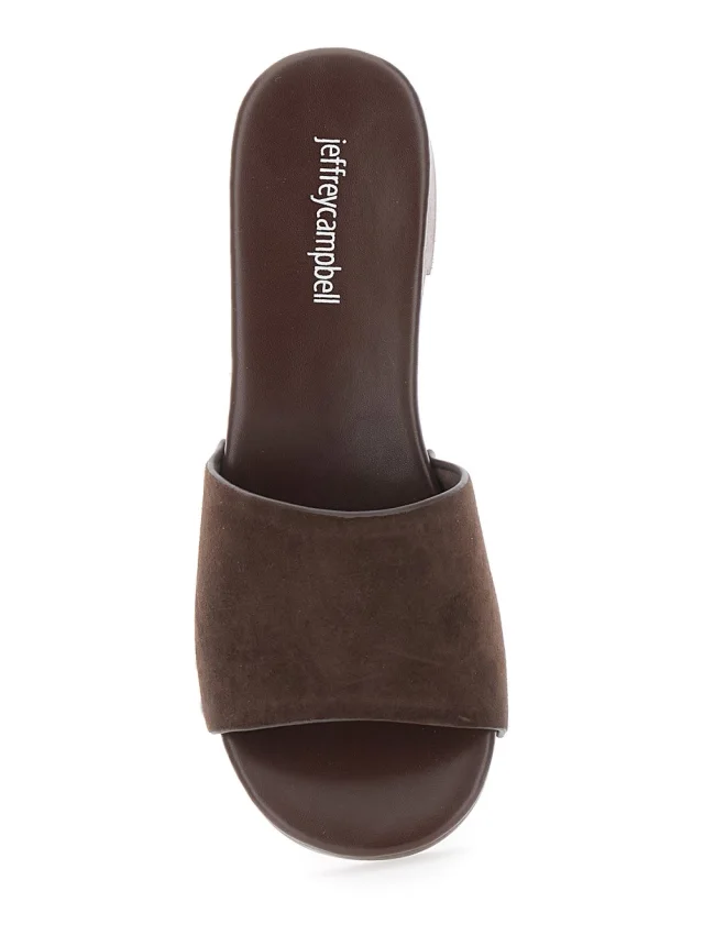 JEFFREY CAMPBELL CAMBRIE TURQUOISE Sandals with Brown Leather Crossed Straps for Women in Brown, photo 7 of 8 from Gaudenzi Boutique
