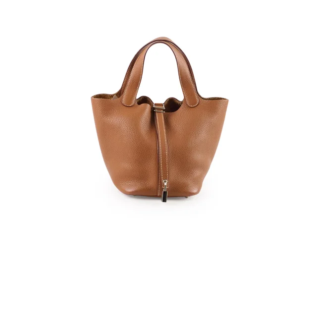Hermès Picotin 18 Gold PHW A Stamp in Gold Clemence leather from The Purse Affair
