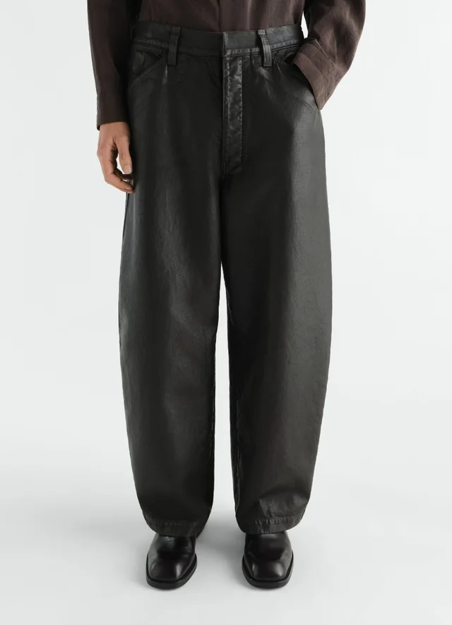 Lemaire OVERSIZED WORKWEAR PANTS IN COATED DENIM, photo 2 of 5 from SENSER
