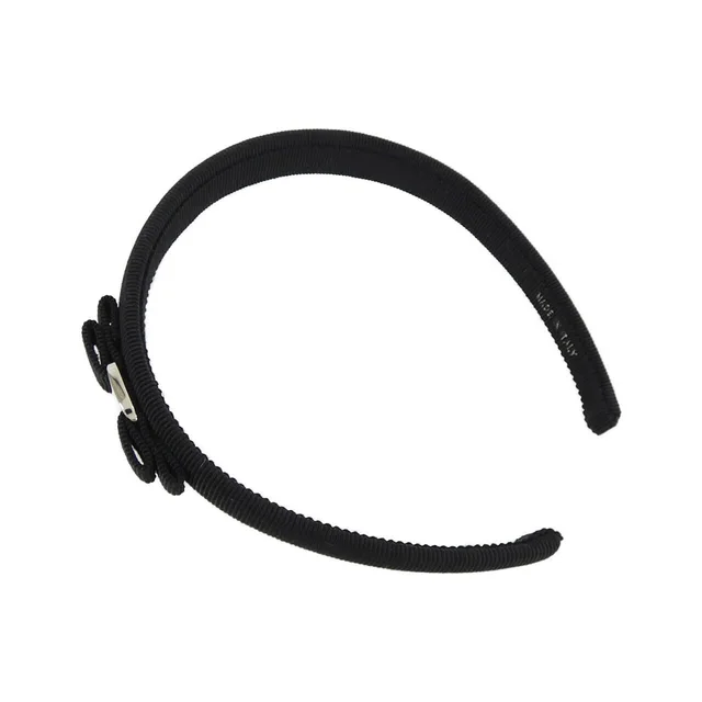 Ferragamo 34 0086 Headband in BLACK / SILVER metal fittings cotton/rayon from KOMEHYO