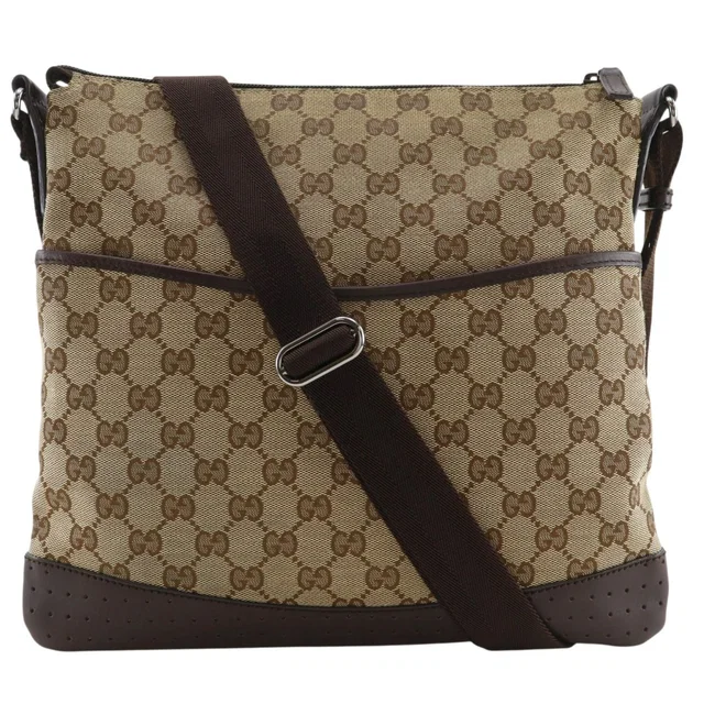 Gucci GG Canvas Brown Shoulder Bag in Brown Canvas from The Reluxe