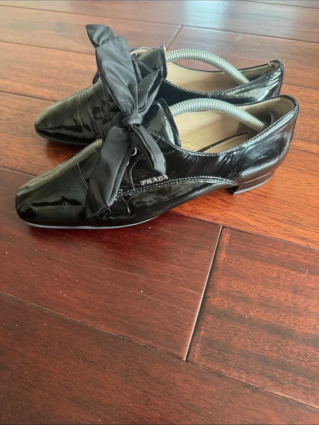 Prada Patent Leather Bow Loafers in black Patent leather from Poshmark