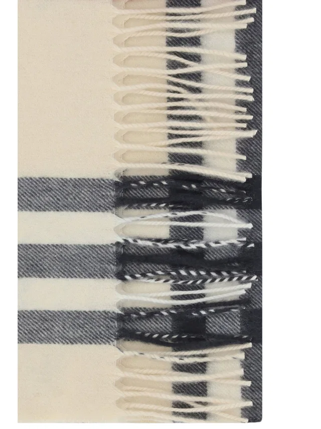 Burberry Cashmere Archivio Check Scarf — Beige (capra Hircus) Scarfs in Beige Cashmere from HEWI