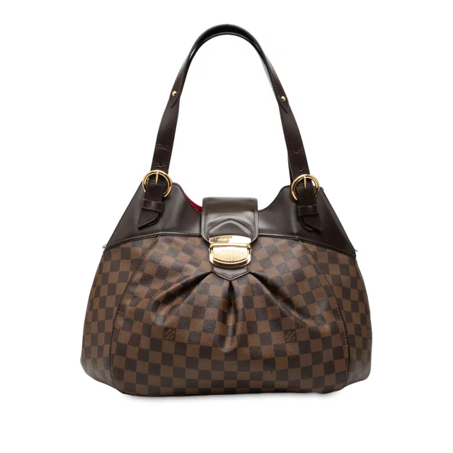 Brown Louis Vuitton Damier Ebene Sistina GM Shoulder Bag in Brown Canvas from Designer Revival