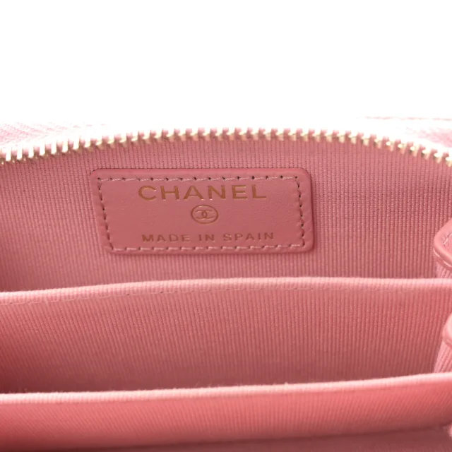 Chanel Caviar Quilted Zip Coin Purse Pink in Pink Caviar leather from FASHIONPHILE, photo 6 of 8