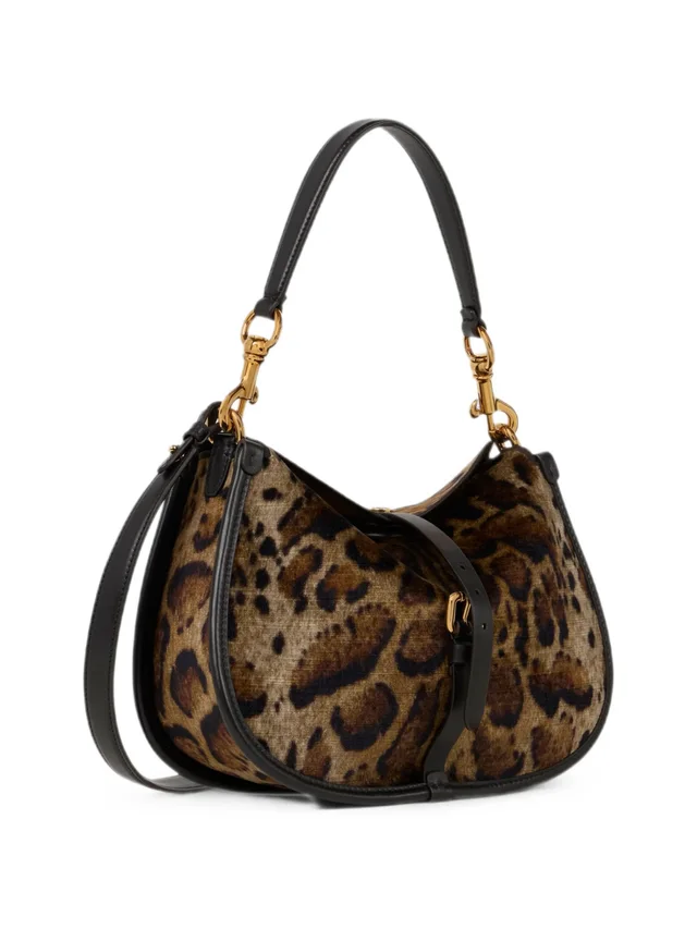 Etro medium Pony bag in velvet with leopard motif, photo 2 of 6 from SENSER