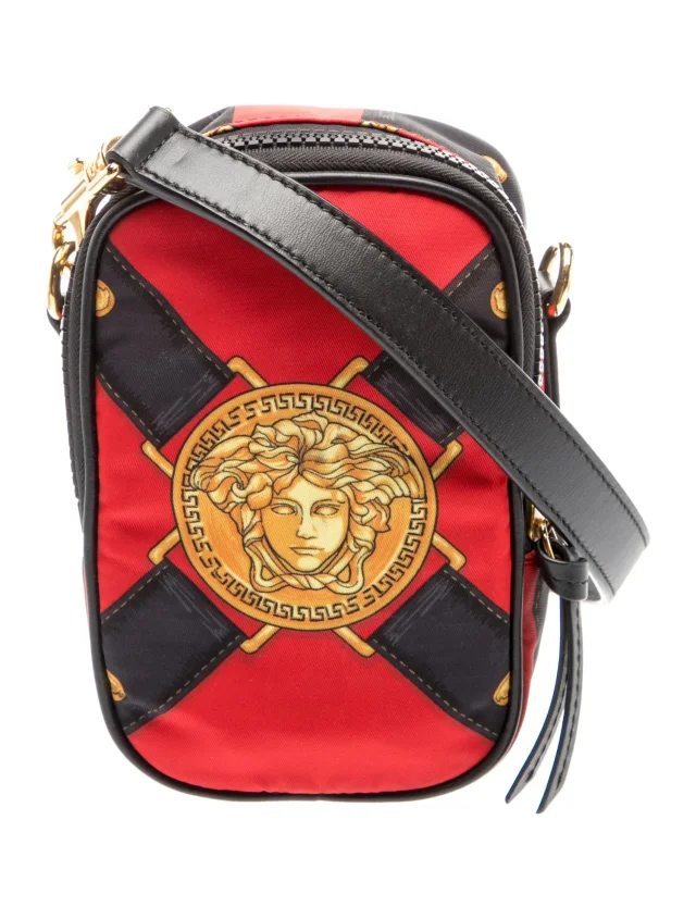 Versace Medusa Crossbody Bag in red Nylon from The RealReal