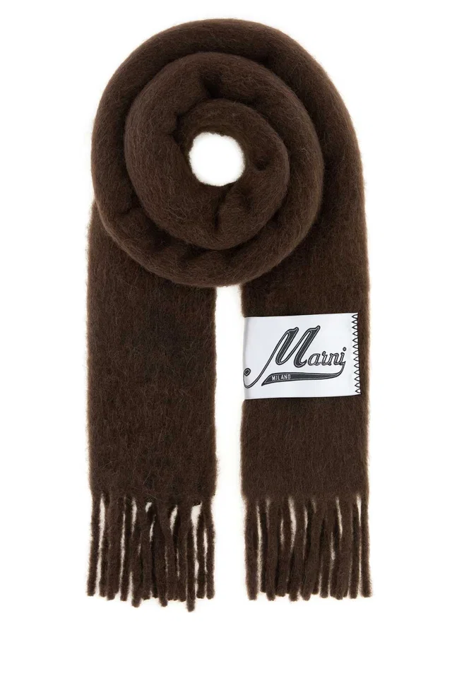 Marni Alpaca Blend Scarf — Brown Exterior: Nylon Scarfs in Brown Nylon from HEWI