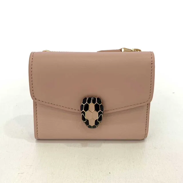 Bvlgari Serpenti Forever Mini Wallet Pink Leather in Pink Leather from LuxUness