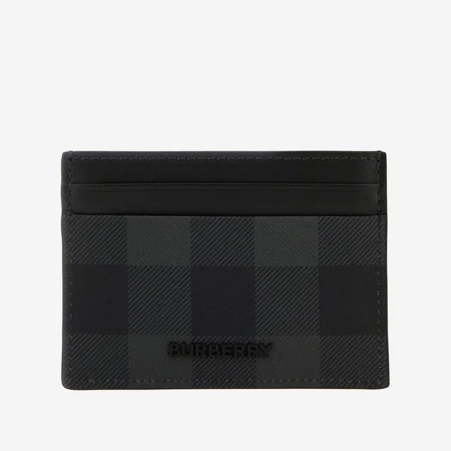 Burberry Check-Pattern Polyurethane Card Case — Gray Cases in Grey from HEWI