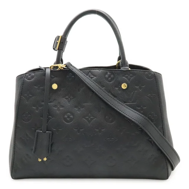 Louis Vuitton Monogram Empreinte Montaigne MM 2-Way Shoulder Bag Noir Black in Black Leather from The Reluxe