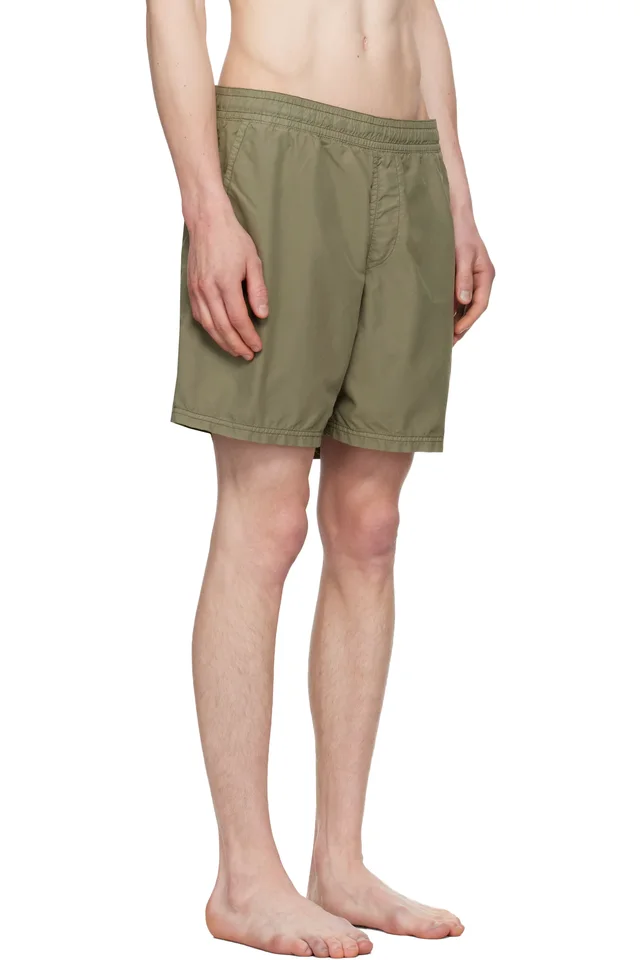 Stone Island Khaki B100B09 Brushed Nylon Swim Shorts, photo 2 of 4 from SSENSE