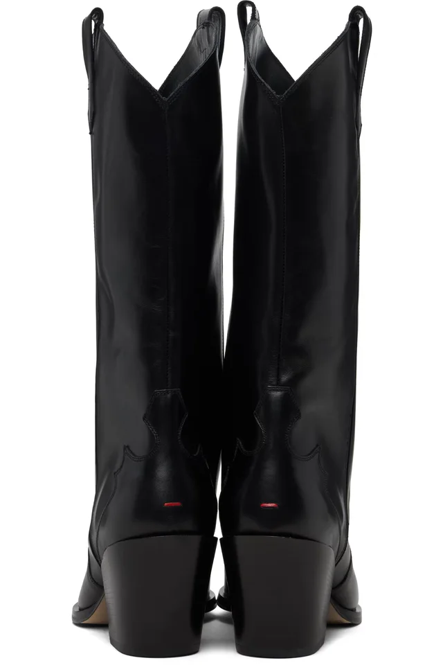 Aeyde Black Ariel Cowboy Boots, photo 2 of 5 from SSENSE