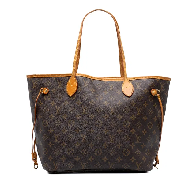 Brown Louis Vuitton Monogram Neverfull MM Tote Bag in Brown Coated canvas from Designer Revival