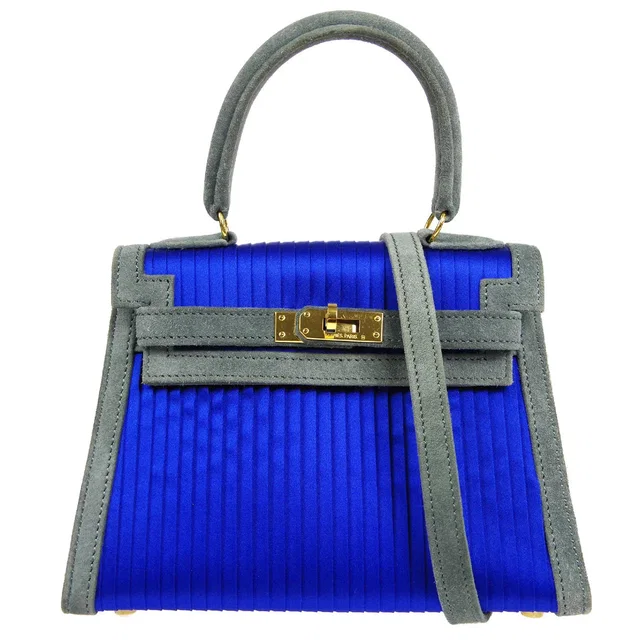 Hermès 1999 Mini Kelly 20 Pleated Silk in Silk from AMORE Vintage Tokyo