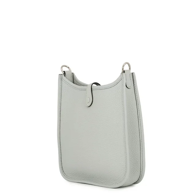 Hermès Evelyne Amazon Long Blue Pale/Etain Taurillon Clemence Size TPM in Taupe Clemence leather from GALLERY RARE, photo 2 of 18