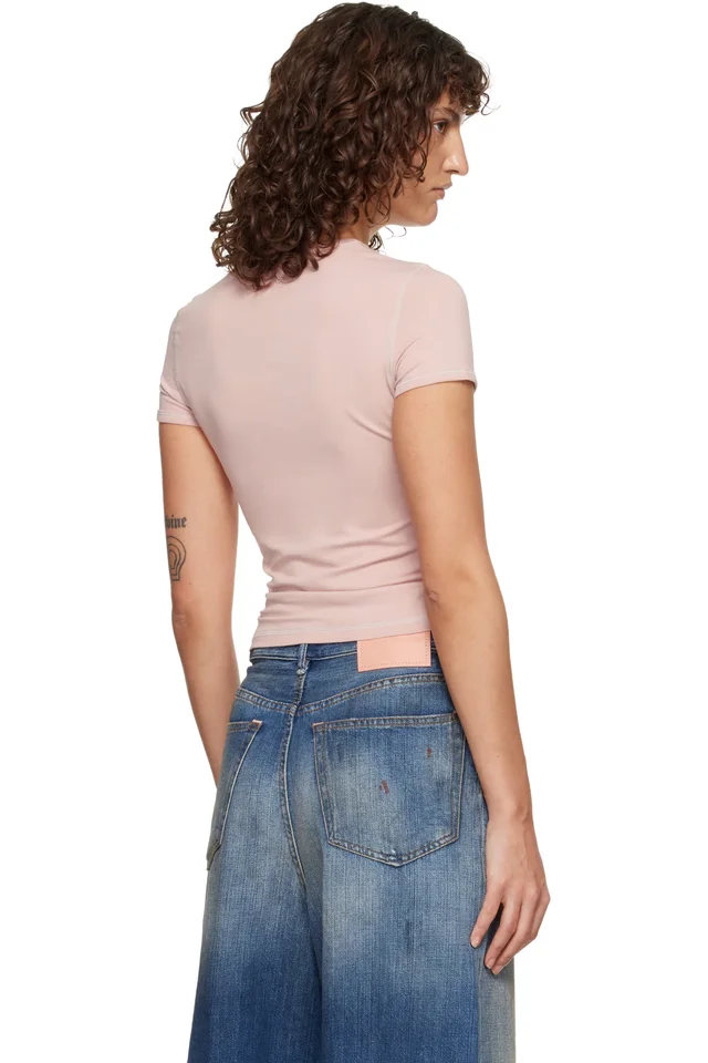 Diesel Pink Slim Graffiti-Effect Logo T-shirt, photo 3 of 4 from SSENSE