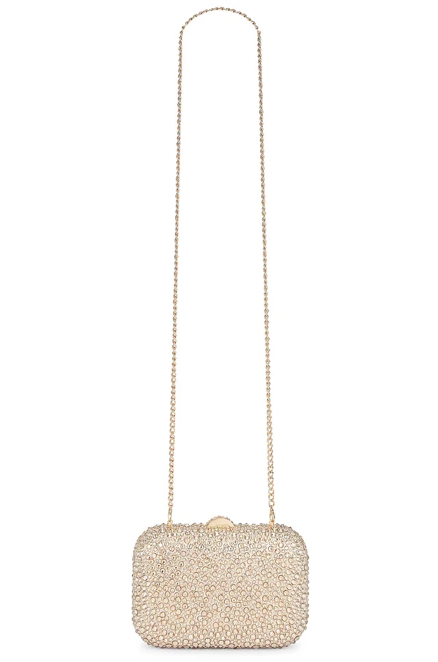 olga berg Casey Hot Fix Encrusted Clutch in Champagne, photo 5 of 5 from REVOLVE (Canada)