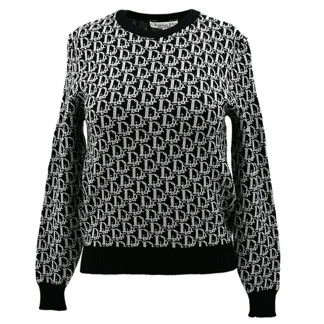 Dior Sweater Black #M in Black Wool from AMORE Vintage Tokyo