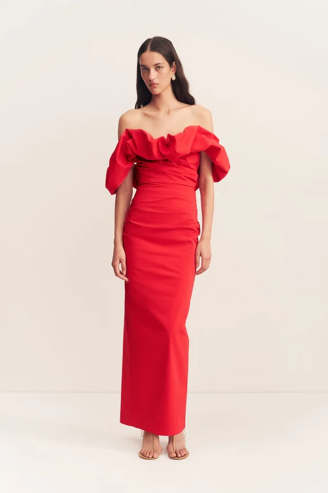 Shona Joy CAMPBELL OFF SHOULDER BUBBLE MAXI DRESS - GOJI from Shona Joy, photo 1 of 1