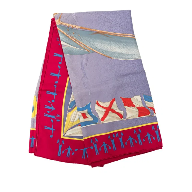 Multi Hermès En Course Silk Scarf 90 Scarves in Silk from Designer Revival