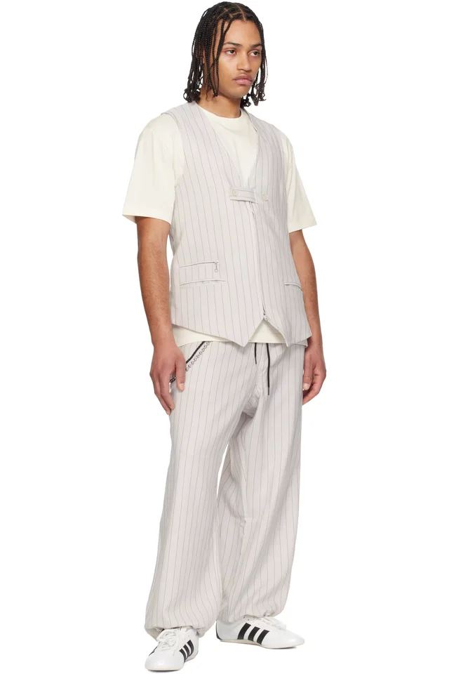 Y-3 Taupe Chapea Tailored Waistcoat, photo 4 of 4 from SSENSE