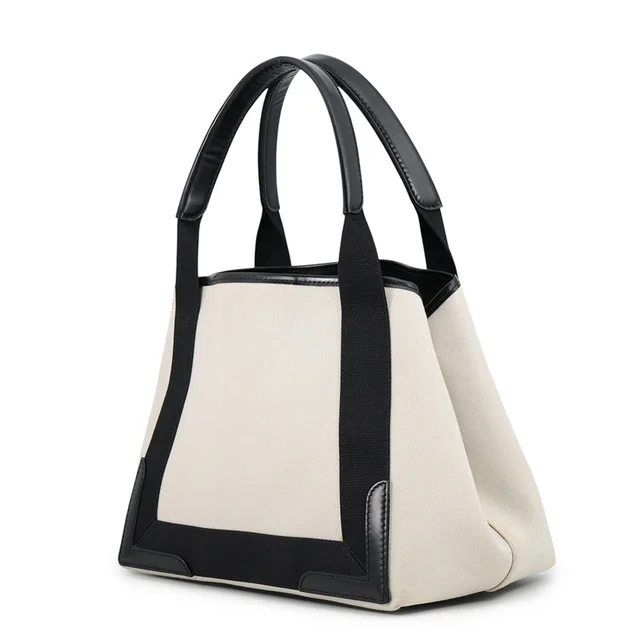 Balenciaga Navy Cabas Tote Bag Natural/Black339933 Canvas Size S in Beige Canvas from GALLERY RARE, photo 2 of 3
