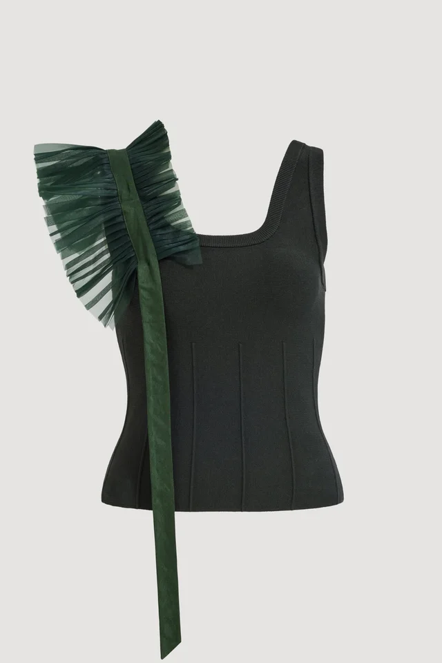 AJE Ava Knit Tank in Green from Aje, photo 1 of 1