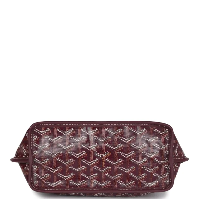 Goyard Goyardine Burgundy Anjou Mini Bag Palladium Hardware in Burgundy Canvas from Madison Avenue Couture, photo 7 of 9