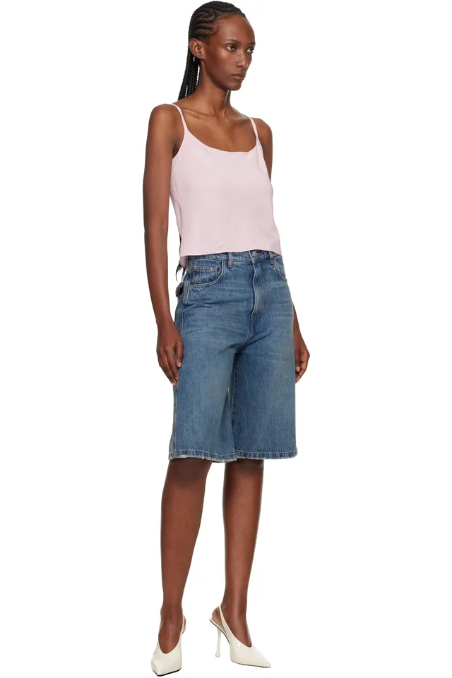 Courrèges Pink Lingerie Silk Top, photo 4 of 4 from SSENSE