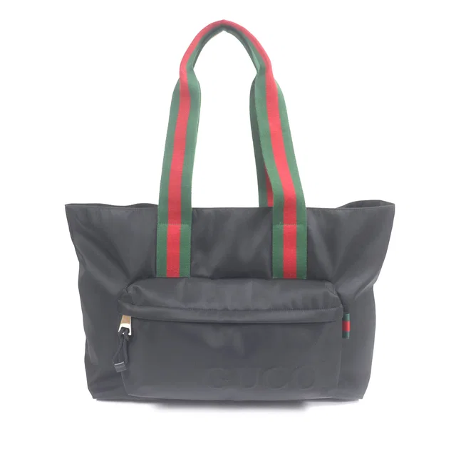 Black Gucci Nylon Web Tote in Black Nylon from Designer Revival