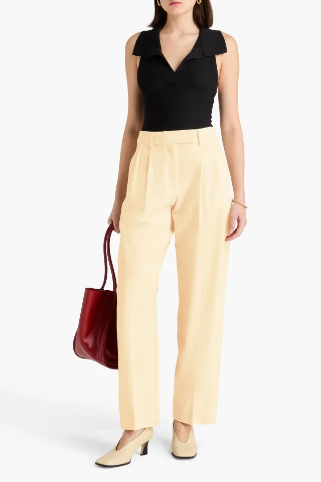 Esse Studios Onus Crepe Tapered Pants in Cream, photo 2 of 4 from THE OUTNET