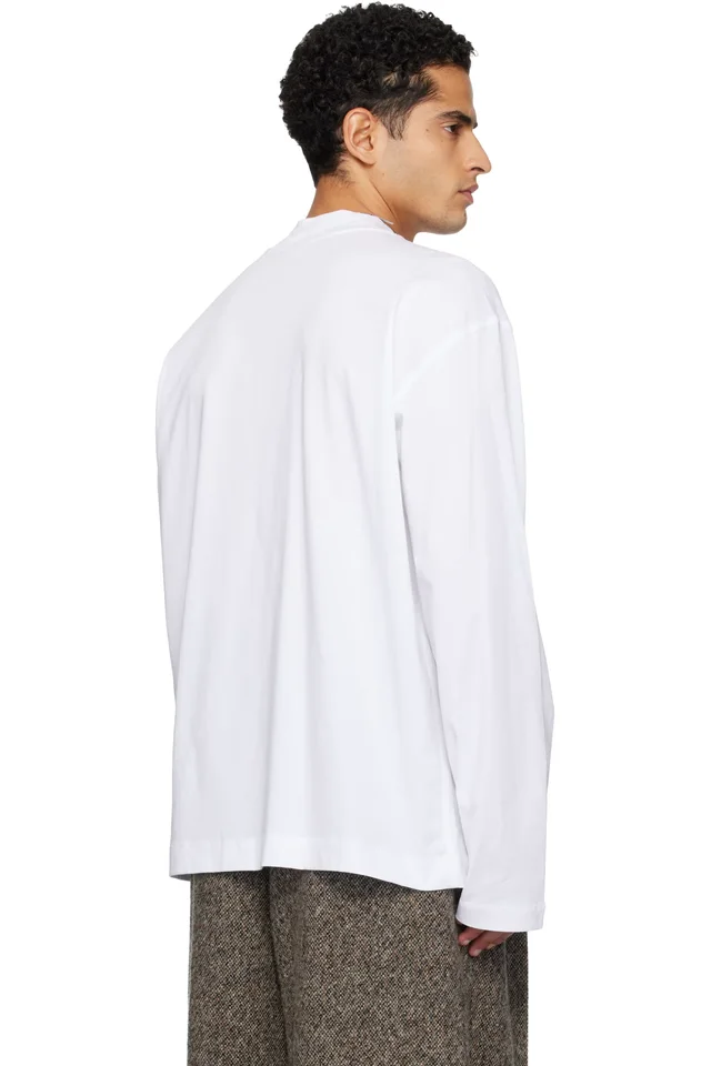 Dries Van Noten White Long Sleeve T-shirt, photo 3 of 4 from SSENSE