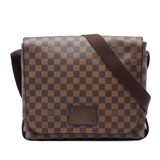 Brown Louis Vuitton Damier Ebene Brooklyn MM Crossbody Bag in Brown Canvas from Designer Revival, photo 1 of 1