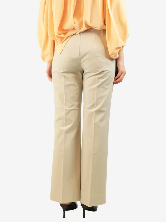 Max Mara Beige straight-leg trousers - size UK 14 in Beige from Sign of the Times, photo 3 of 3