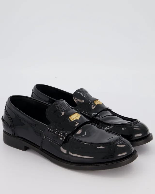 Miu Miu Black Patent Brogues with Logo Coin Detail Size EU 40 in Black Patent leather from Sellier, photo 2 of 2