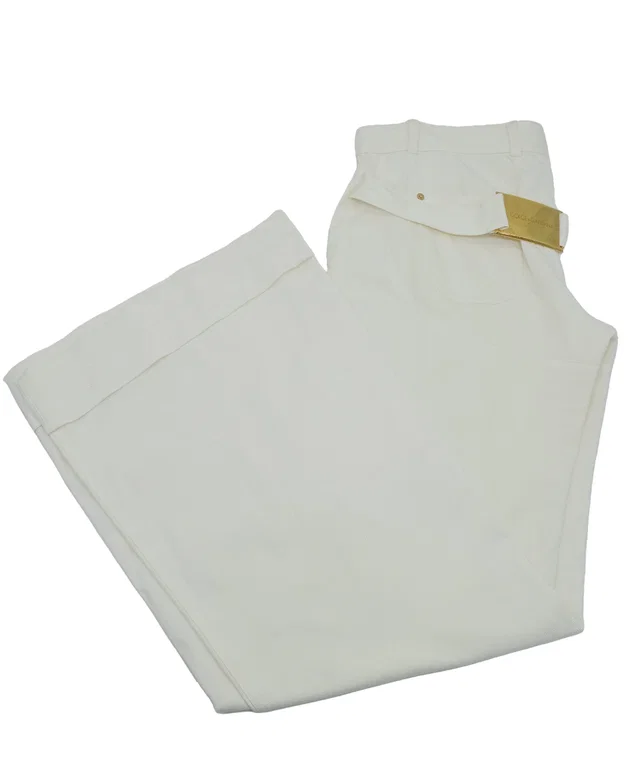 Dolce & Gabbana Cream Trousers 48 in White from Luxury Promise